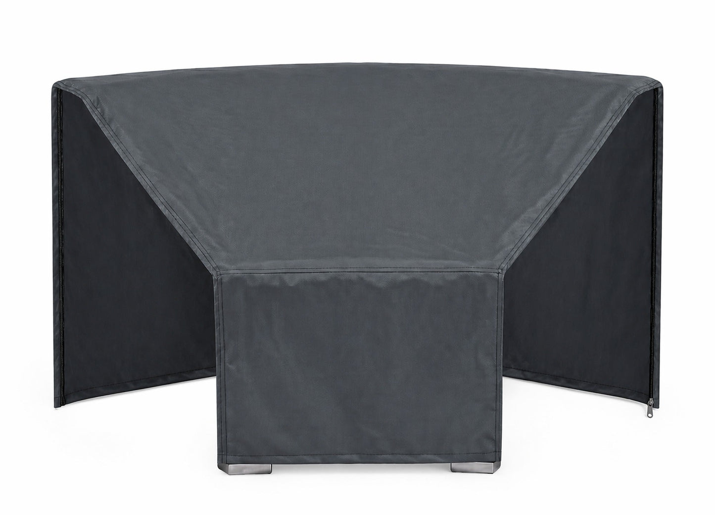 Modular corner covers set of three in mercury gray with zipper edges for outdoor sectional on Tampa Home & Garden Store