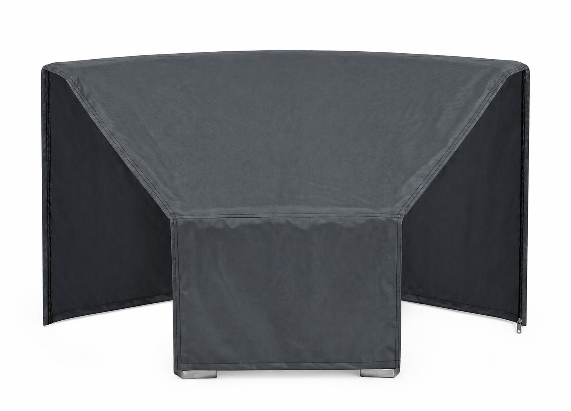 Modular corner covers set of three in mercury gray with zipper edges for outdoor sectional on Tampa Home & Garden Store