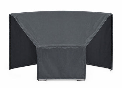 Modular corner covers set of three in mercury gray with zipper edges for outdoor sectional on Tampa Home & Garden Store