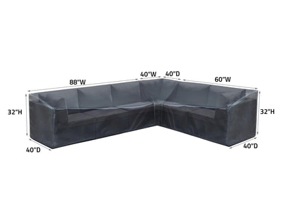 Modular left-end sofa cover for outdoor sectional 88W x 40D Mercury Shield Outdoor Covers on Tampa Home & Garden Store