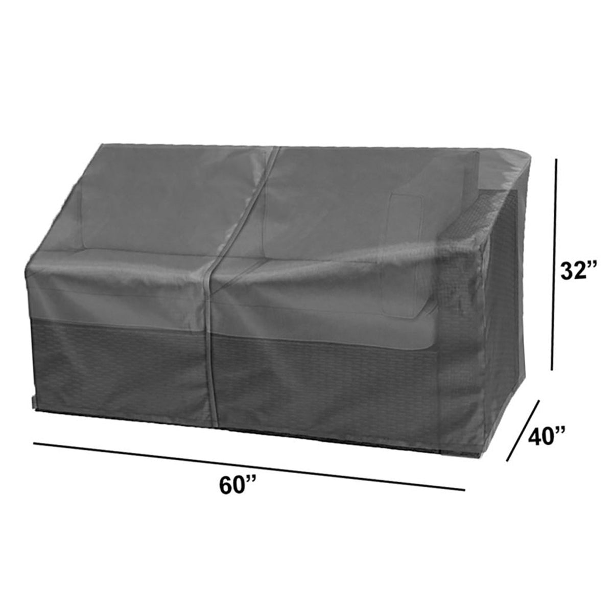 Modular Cover Loveseat Right End 60x40x18 Mercury gray sectional cover Shield Outdoor Covers on Tampa Home & Garden Store