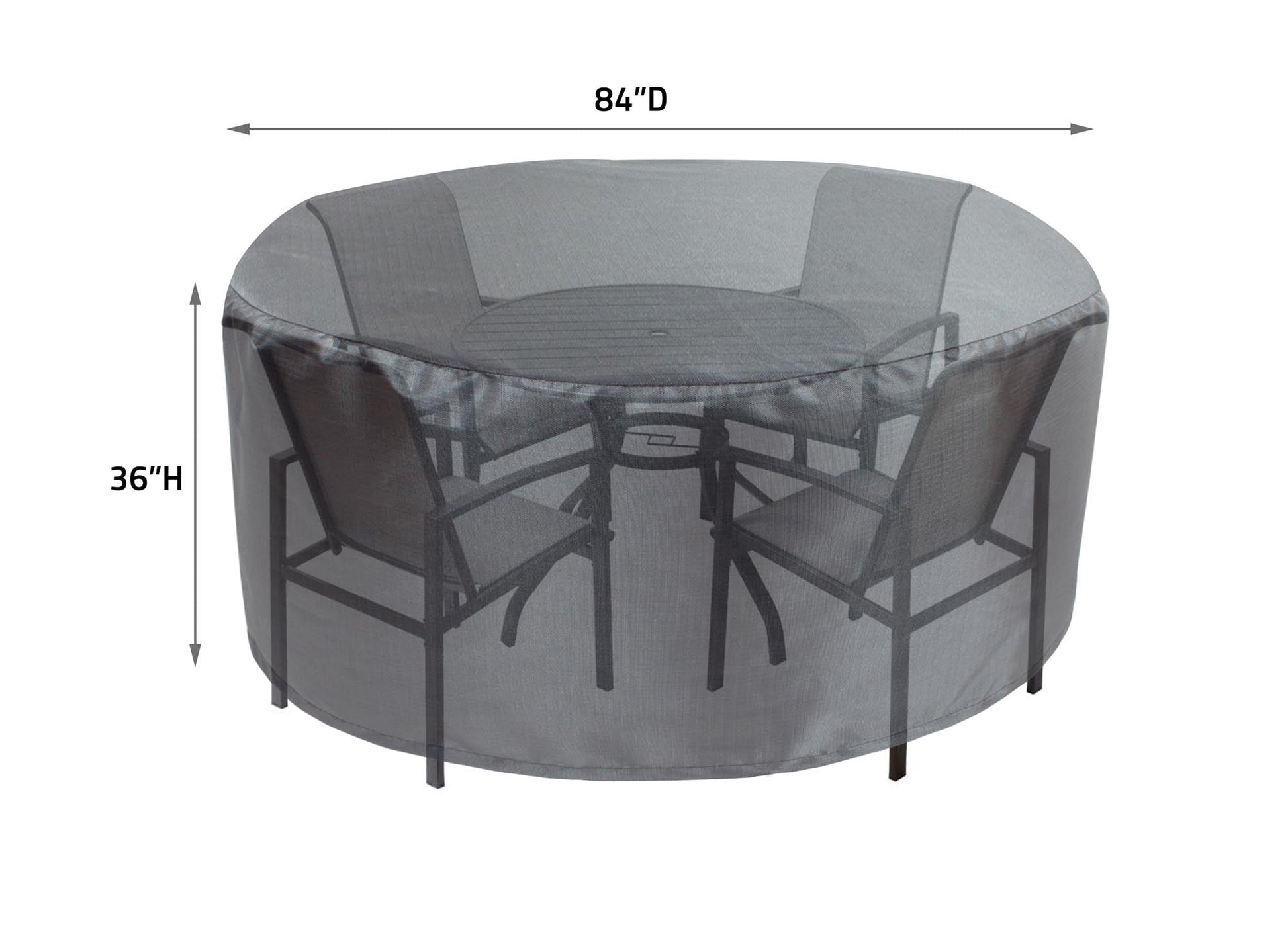 Dining table cover Mercury round 84in dia x 36in high by Shield Outdoor Covers on Tampa Home & Garden Store