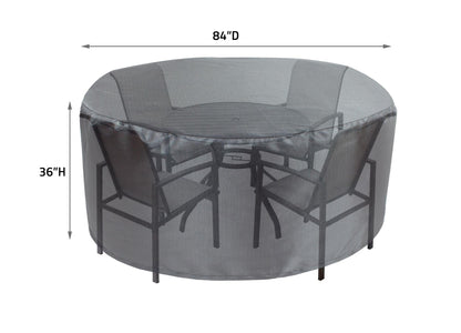Dining table cover Mercury round 84in dia x 36in high by Shield Outdoor Covers on Tampa Home & Garden Store
