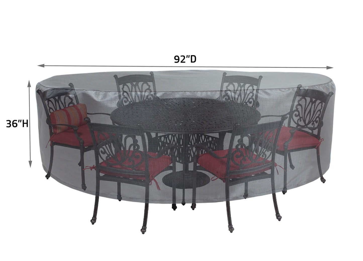 Round dining table cover Mercury by Shield Outdoor Covers, 92-in diameter, 36-in height on Tampa Home & Garden Store