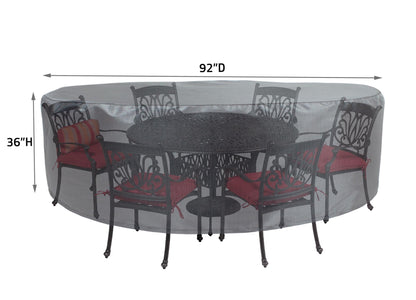 Round dining table cover Mercury by Shield Outdoor Covers, 92-in diameter, 36-in height on Tampa Home & Garden Store