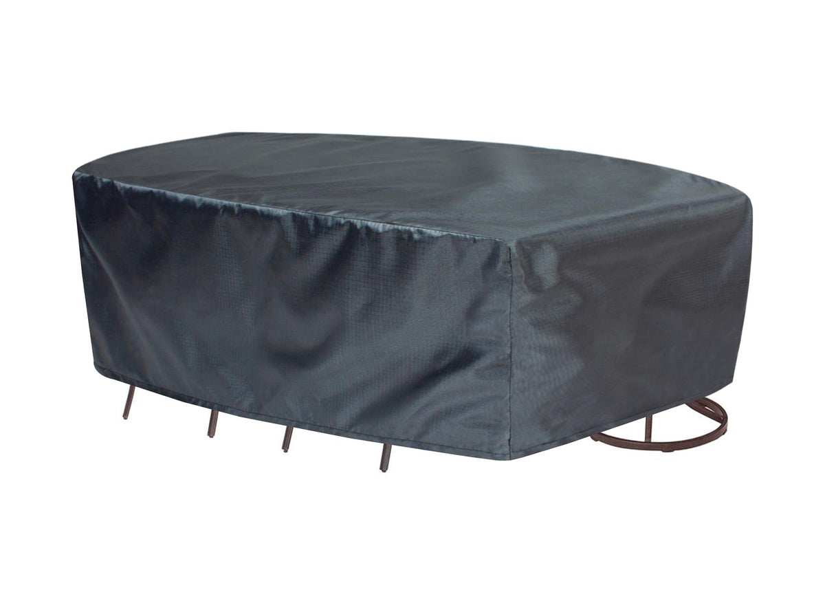 Shield Mercury Cover 586 small oval/rectangle dining table cover dark gray fabric on Tampa Home & Garden Store