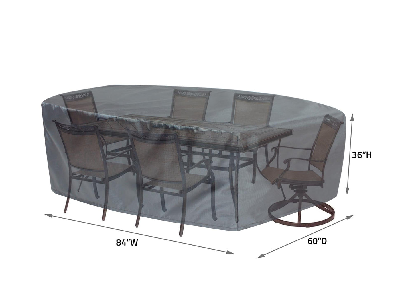 Shield Mercury Cover for 586 grey dining table cover fits small oval/rectangle table & chairs on Tampa Home & Garden Store