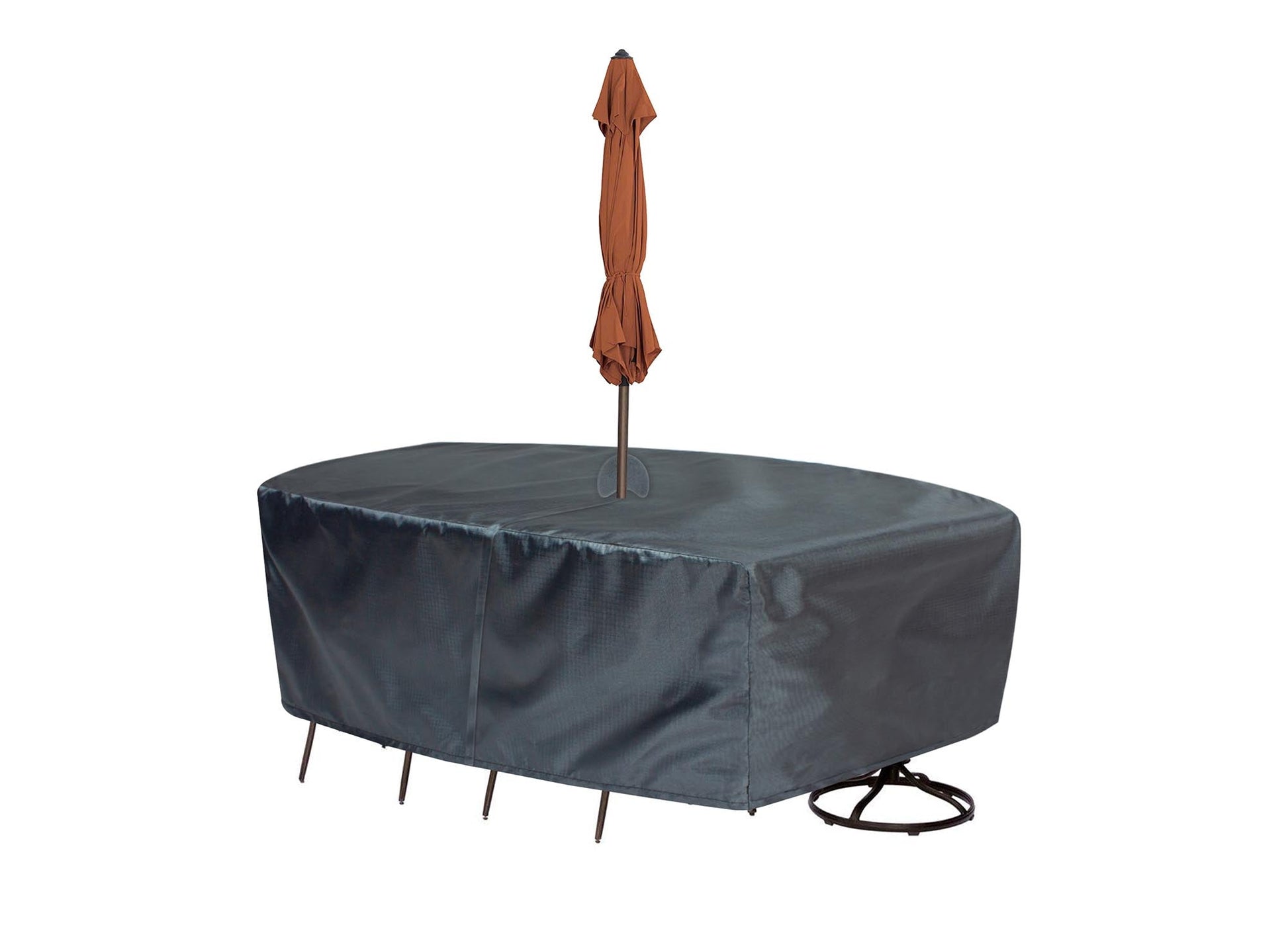 Shield Mercury Cover 587 for small oval/rectangle dining table & chairs, dark gray on Tampa Home & Garden Store