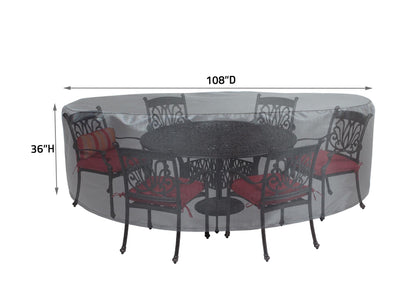 Dining table cover Shield Outdoor Covers Mercury 108 dia round for 6-chair outdoor set on Tampa Home & Garden Store