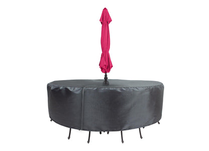 Round dining table cover Mercury gray with Velcro for outdoor use Shield Outdoor Covers on Tampa Home & Garden Store