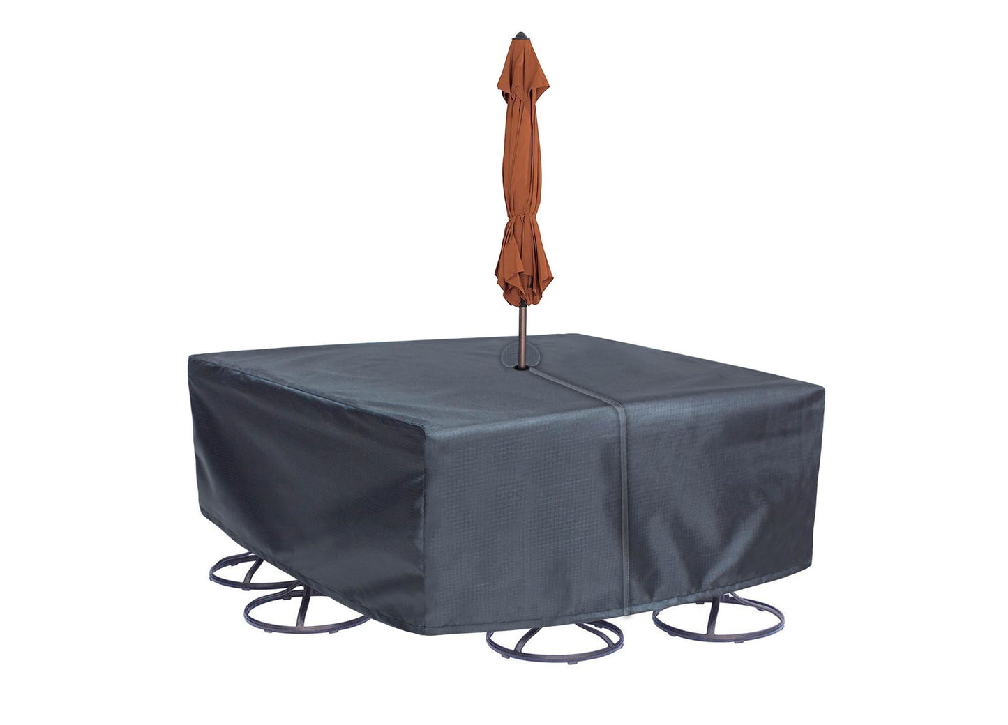 Dining table cover 120x120x36 Mercury with umbrella hole and Velcro ties Shield Outdoor Covers on Tampa Home & Garden Store