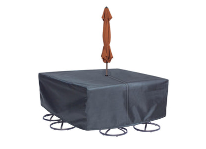 Dining table cover 120x120x36 Mercury with umbrella hole and Velcro ties Shield Outdoor Covers on Tampa Home & Garden Store
