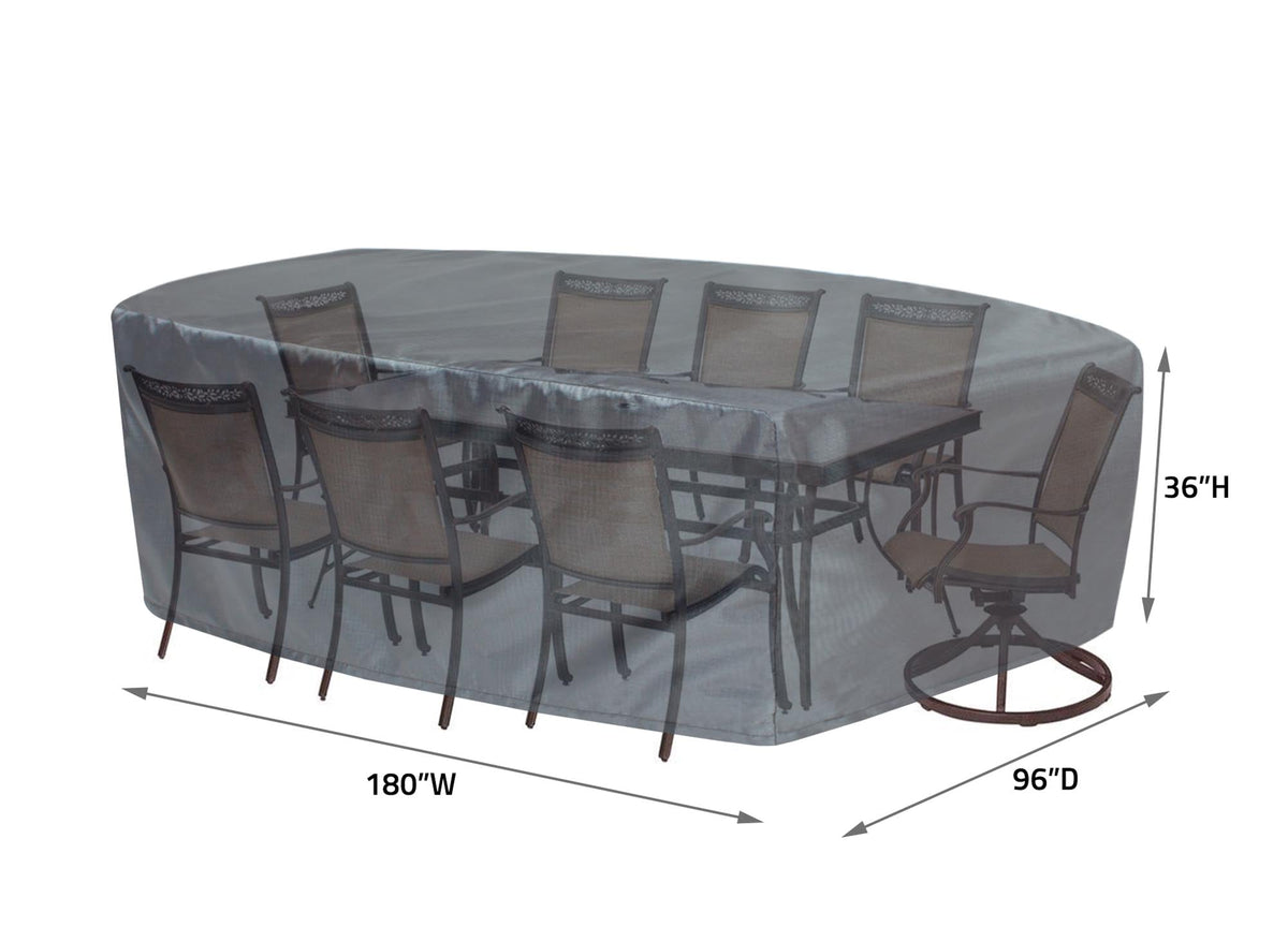 Oval/Rectangle Table Chair Cover 2X-Large Mercury by Shield Outdoor Covers 96W x 180D x 36H on Tampa Home & Garden Store