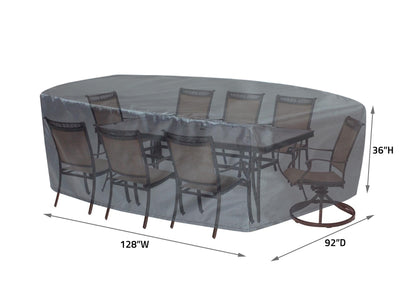 Table Chair Cover Oval/Rectangle X-Large Mercury by Shield Outdoor Covers for 92W x 128D x 36H on Tampa Home & Garden Store