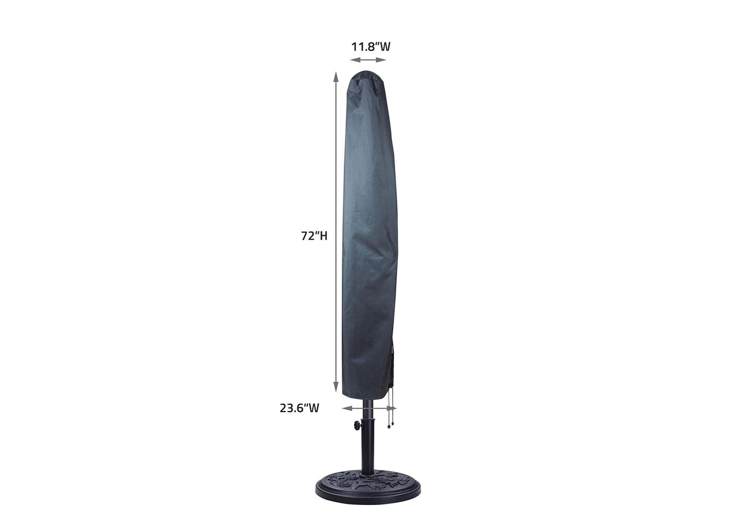 Umbrella Cover X-Large Market by Shield Outdoor Covers, Mercury gray, 72in tall on Tampa Home & Garden Store