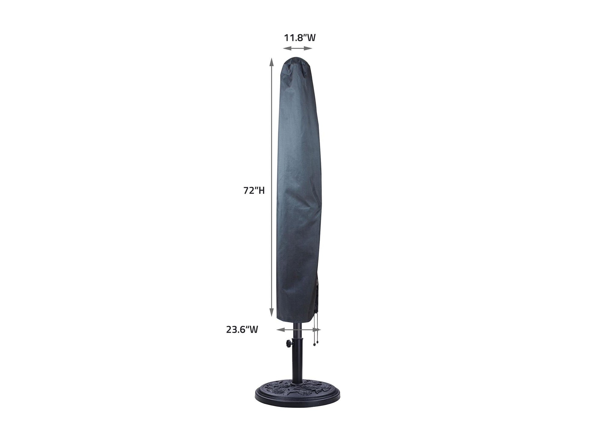 Umbrella Cover X-Large Market by Shield Outdoor Covers, Mercury gray, 72in tall on Tampa Home & Garden Store