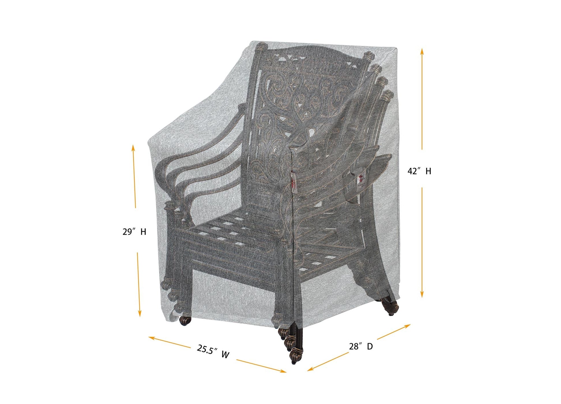 Chair Cover Heavy-Duty grey 3-layer water & UV-resistant Shield Platinum Series Covers on Tampa Home & Garden Store