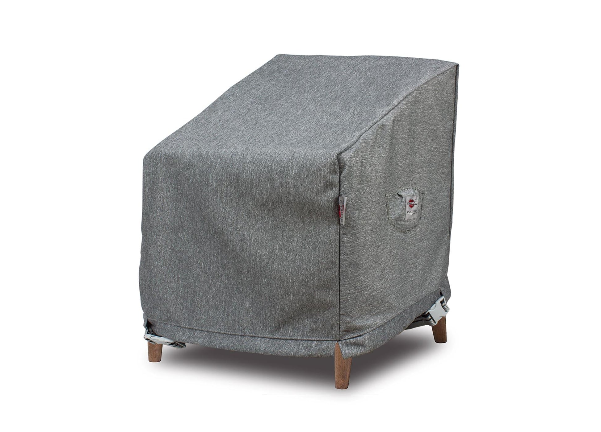 Premium Heavy-Duty Medium Club Chair Cover gray fabric Shield Platinum Series UV-resistant on Tampa Home & Garden Store