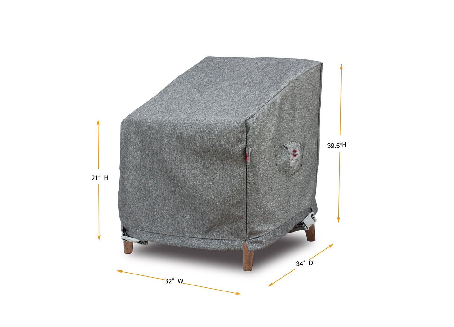 Premium High-Back Club Chair Cover gray, 3L water/UV-resistant Platinum Series by Shield Covers on Tampa Home & Garden Store
