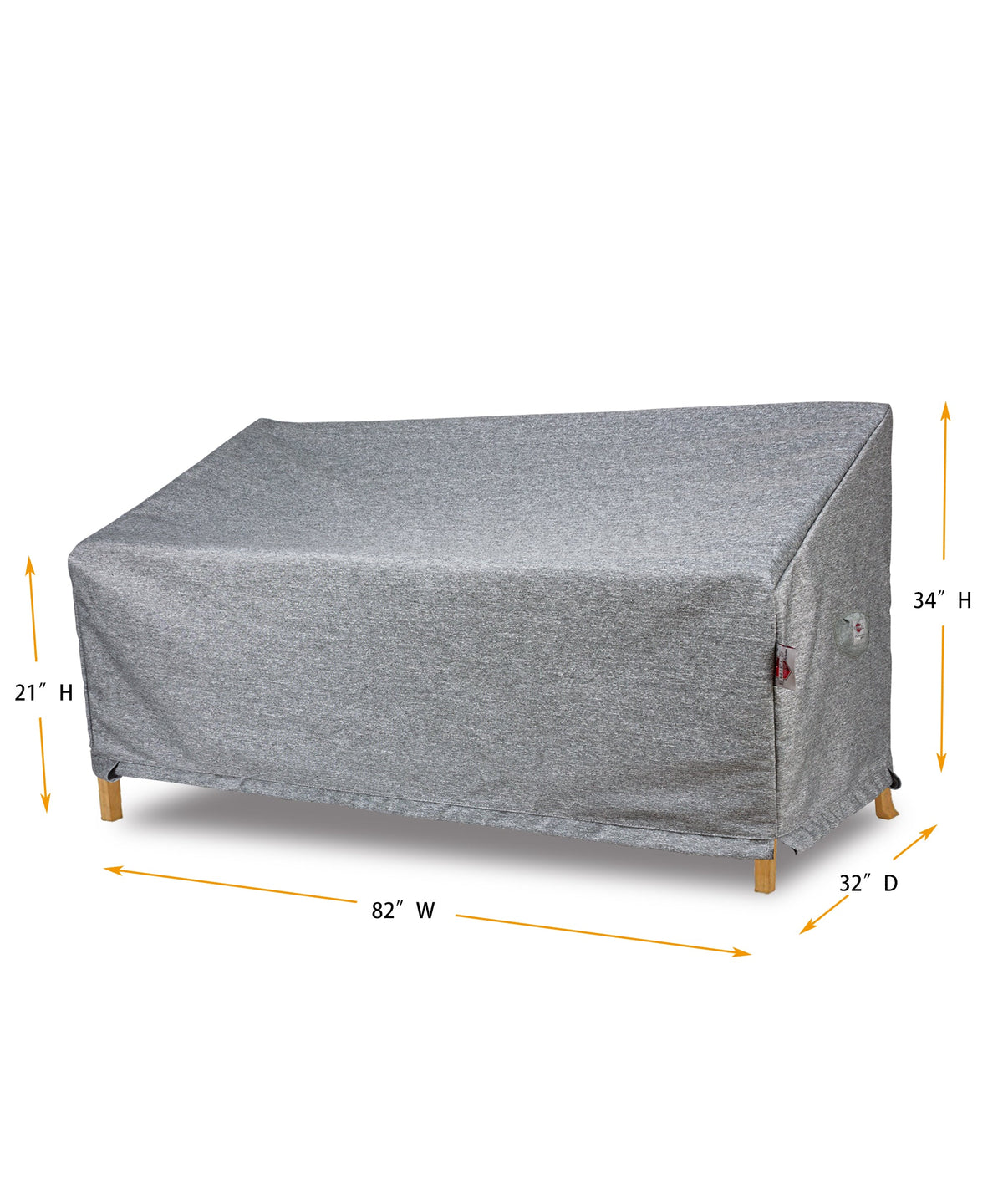 Sofa Cover Small platinum by Shield Outdoor Covers, 82W x 32D x 21/34H outdoor cover on Tampa Home & Garden Store