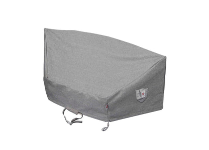 Outdoor circular sofa cover Shield Platinum gray 86''/44''W x 36''D x 32''H with drawstrings on Tampa Home & Garden Store