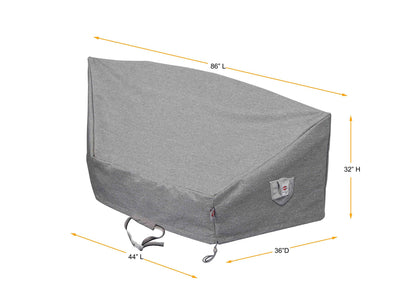 Shield Platinum gray circular sofa cover, 3-layer water/UV resistant with straps, 86inLx32inHx36inD on Tampa Home & Garden Store