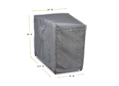 Premium heavy-duty circular accent table cover gray Platinum Series Shield Outdoor Covers on Tampa Home & Garden Store