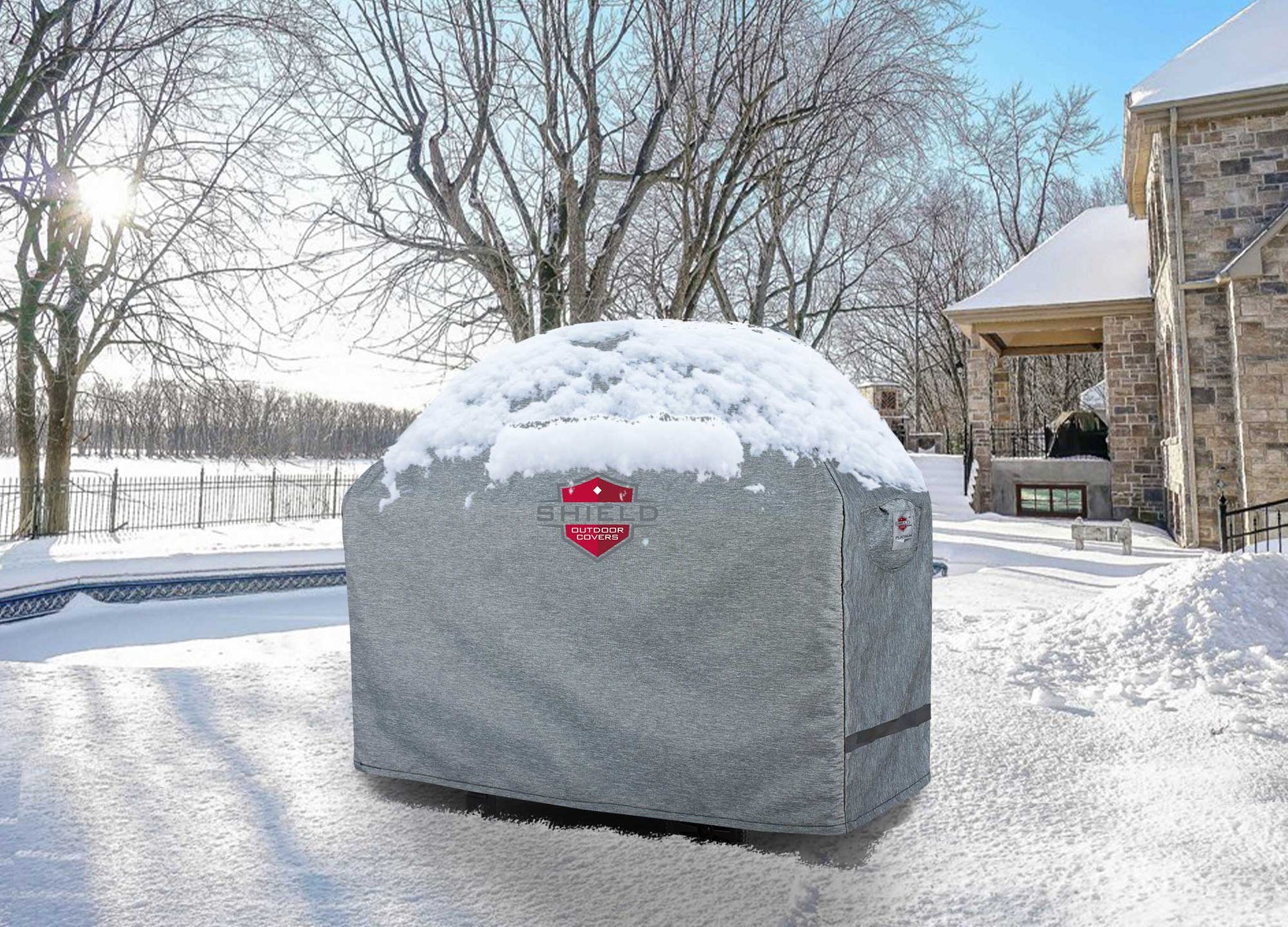 Grill Cart Cover Platinum 26, gray Shield Outdoor Covers BBQ cover 59x22x47.5 in on Tampa Home & Garden Store