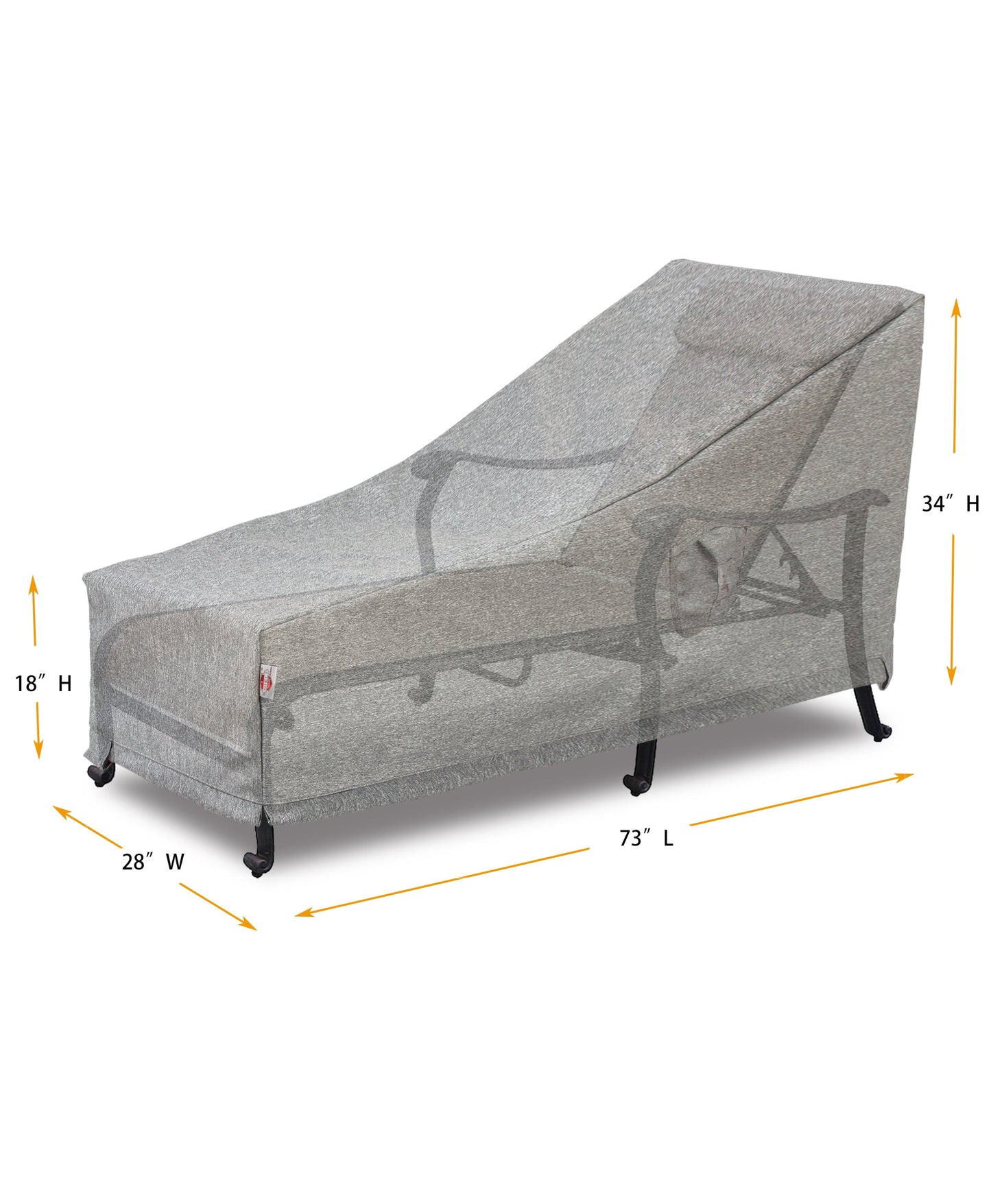 Premium Heavy-Duty Chaise Lounge Cover in grey, 3-layer water- and UV-resistant Shield Series on Tampa Home & Garden Store