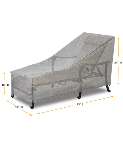Premium Heavy-Duty Chaise Lounge Cover in grey, 3-layer water- and UV-resistant Shield Series on Tampa Home & Garden Store