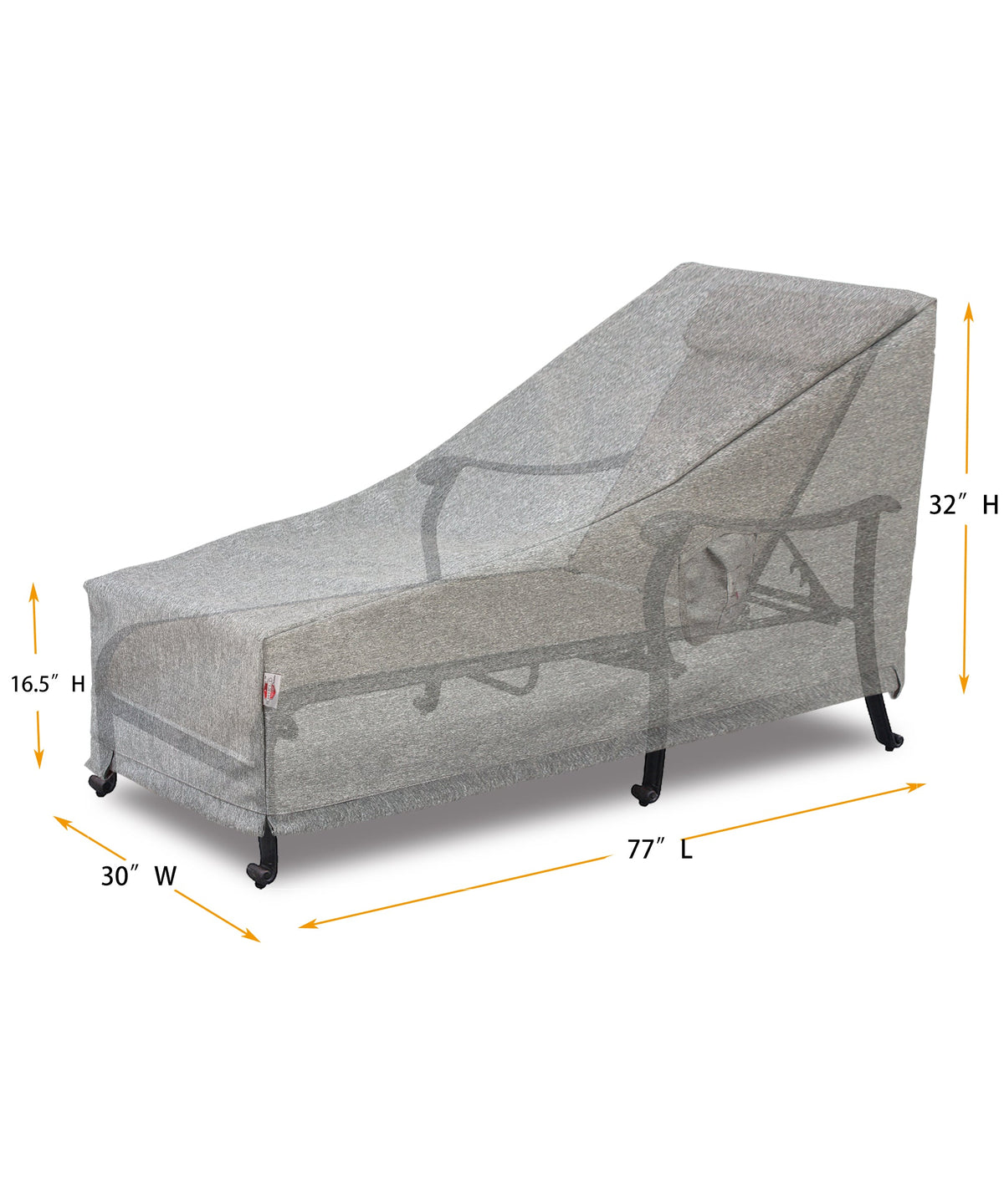 Chaise Lounge Cover Platinum by Shield Outdoor Covers, gray 77W x 30D, 3-layer water UV-resistant on Tampa Home & Garden Store