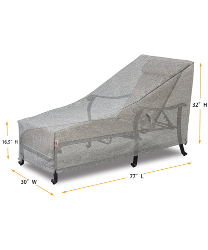 Chaise Lounge Cover Platinum by Shield Outdoor Covers, gray 77W x 30D, 3-layer water UV-resistant on Tampa Home & Garden Store