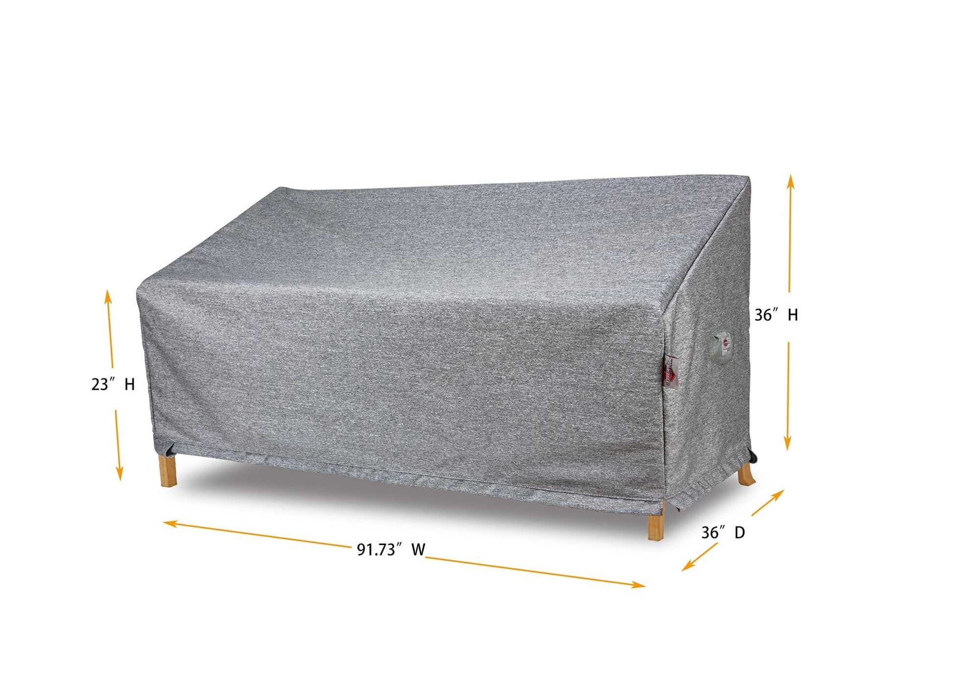 Sofa Cover Large Platinum Gray Shield Outdoor Covers 91.73W x 36D x 23/36H on Tampa Home & Garden Store
