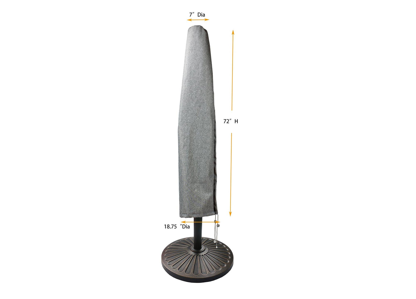 Umbrella Cover Market style round 11' platinum gray Shield Outdoor Covers for 18.75 dia on Tampa Home & Garden Store