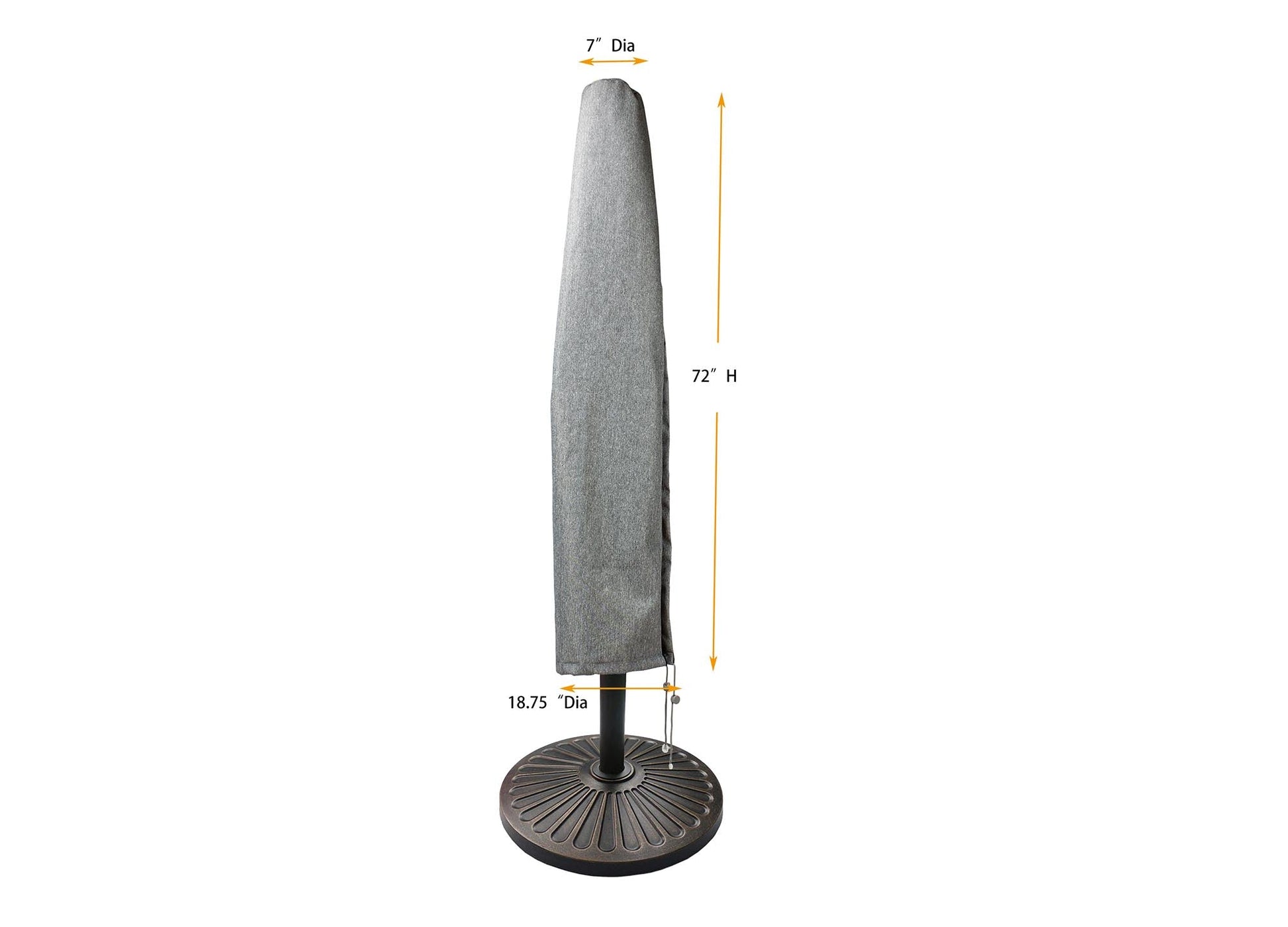 Umbrella Cover Market style round 11' platinum gray Shield Outdoor Covers for 18.75 dia on Tampa Home & Garden Store