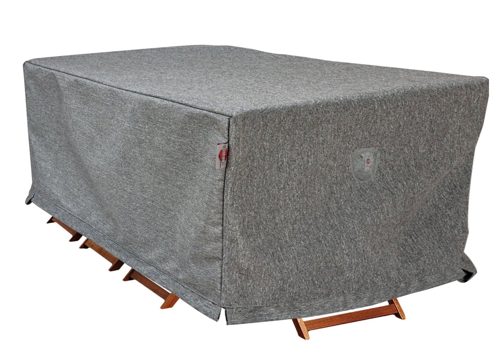 Rectangular dining set cover Platinum Series Shield Outdoor Covers, gray heavy-duty fabric on Tampa Home & Garden Store
