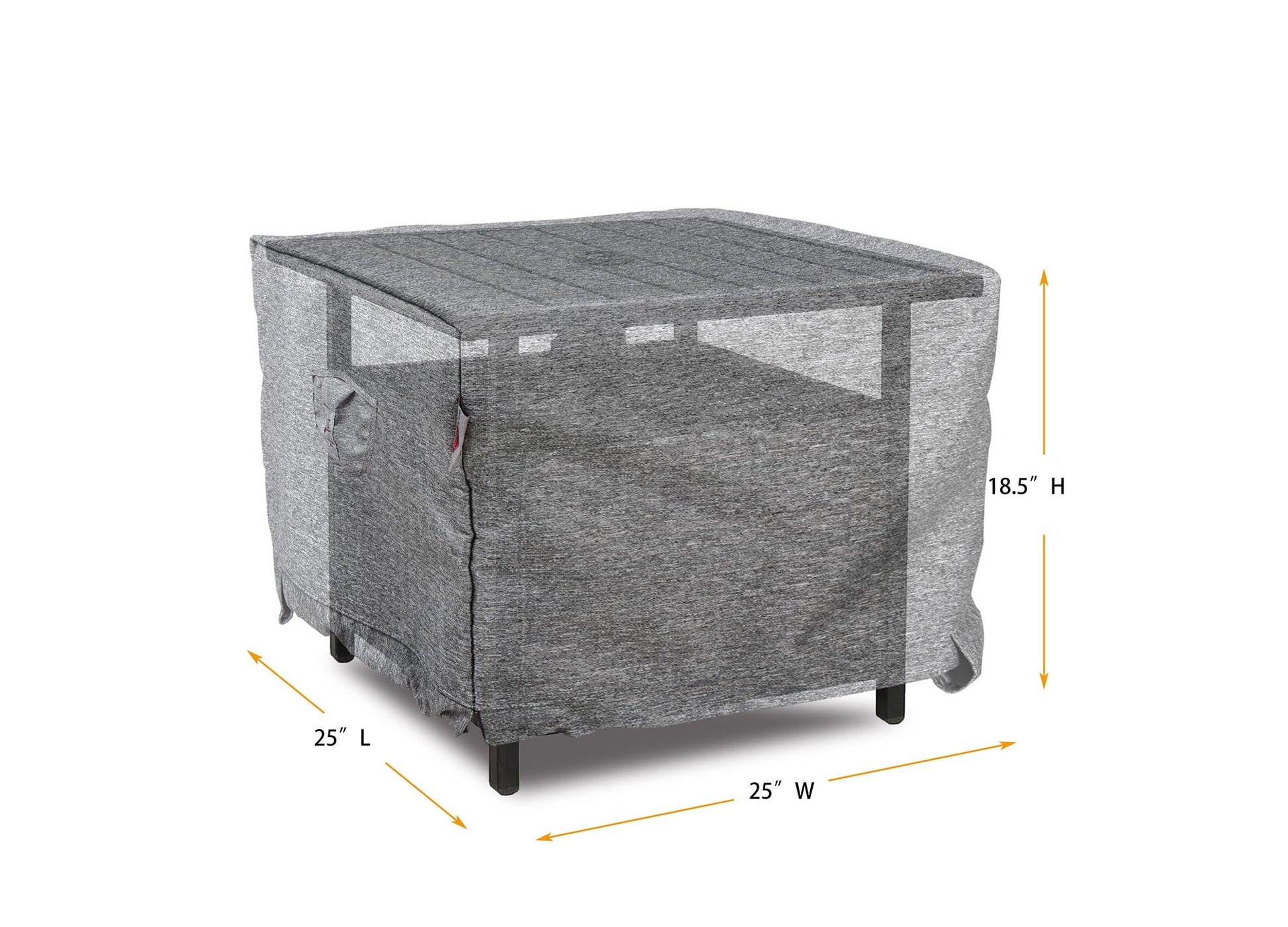 Premium Heavy-Duty Accent Table Cover, platinum gray, 3-layer water & UV-resistant, 25x25x18.5 on Tampa Home & Garden Store