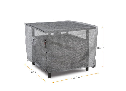 Premium Heavy-Duty Accent Table Cover, platinum gray, 3-layer water & UV-resistant, 25x25x18.5 on Tampa Home & Garden Store