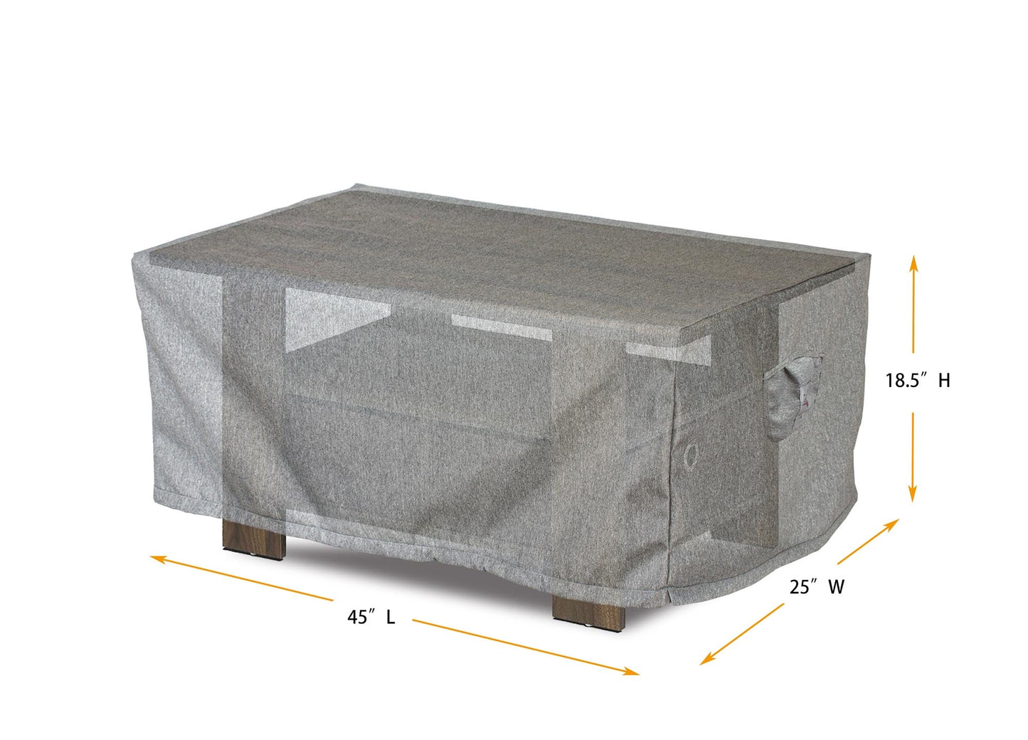 Heavy-Duty Rectangular Coffee Table Cover Platinum Series gray 45x25x18in Shield Outdoor Covers on Tampa Home & Garden Store