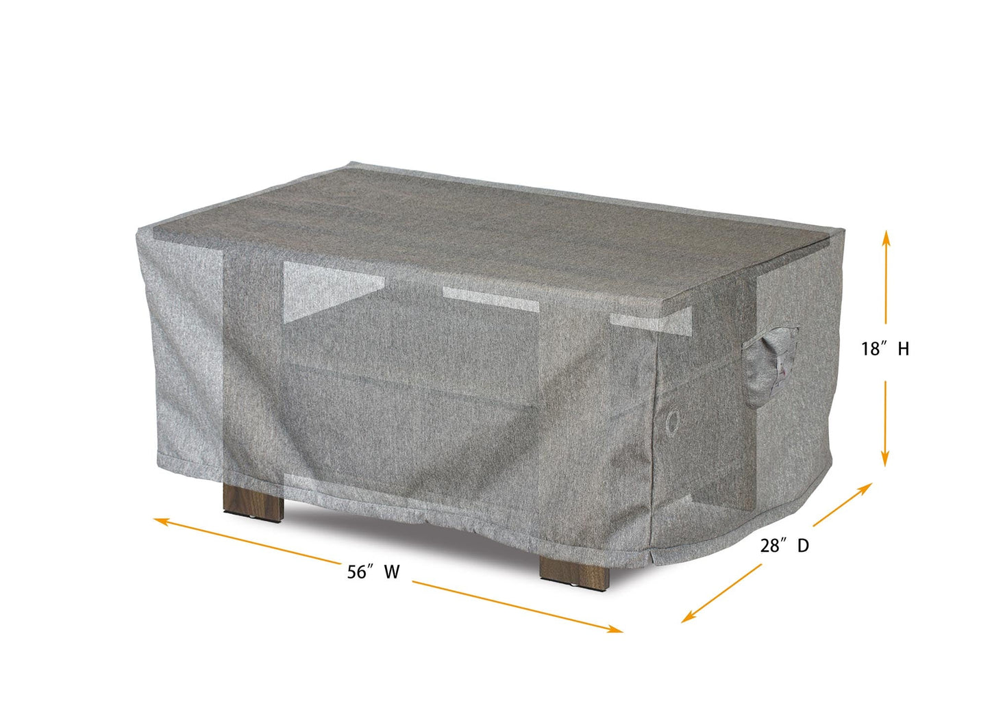 Premium Heavy-Duty Coffee Table Cover Platinum gray 56x28x18 Shield Outdoor Covers on Tampa Home & Garden Store
