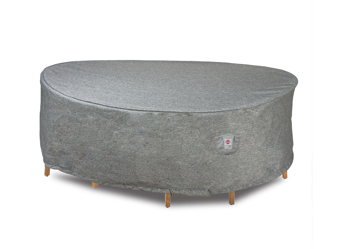 Premium heavy-duty round dining set cover gray Shield Outdoor Covers Platinum Series 80in dia on Tampa Home & Garden Store