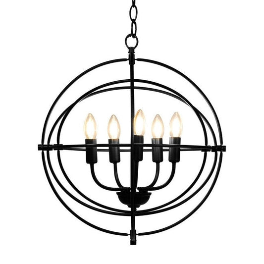 5 Light Brass Rustic Industrial Rotating Metal Chandelier - Tampa Home & Garden Store