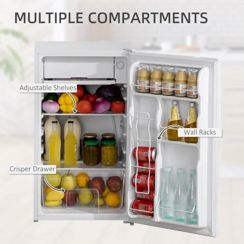 Refrigerador compacto Mini nevera/congelador de 3.2 pies cúbicos, blanco