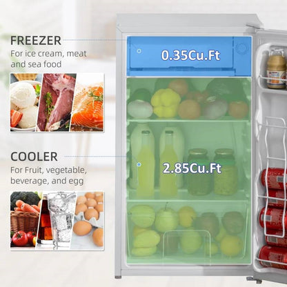 Refrigerador compacto Mini nevera/congelador de 3.2 pies cúbicos, blanco