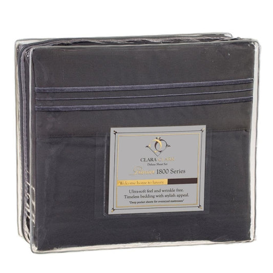King size Microfiber Sheet Set in Charcoal Stone Gray - Tampa Home & Garden Store