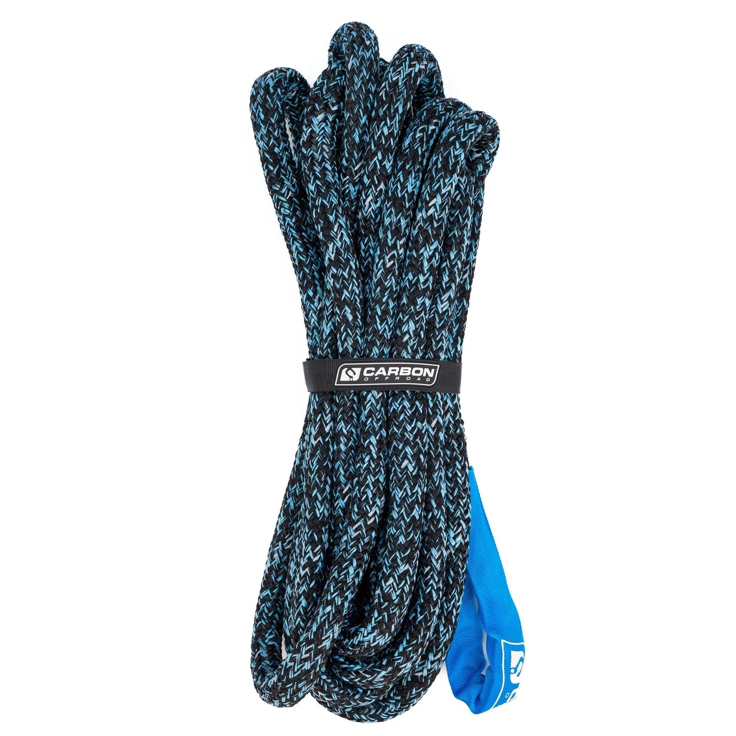 4x4 Kinetic Recovery Rope braided blue and black with Carbon Offroad USA logo strap on Tampa Home & Garden Store
