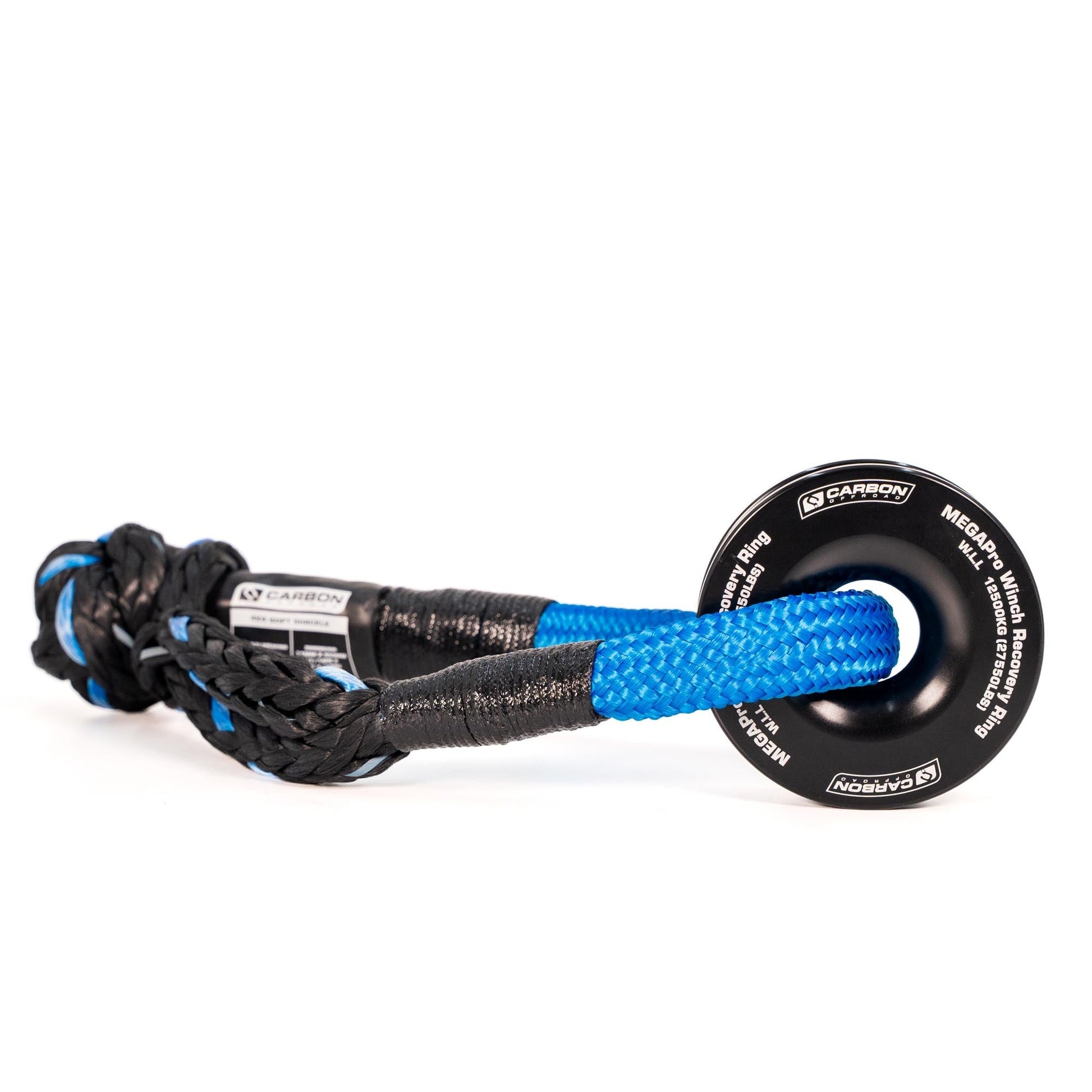Recovery Ring and Soft Shackle Combo by Carbon Offroad USA with blue and black braided rope and ring on Tampa Home & Garden Store