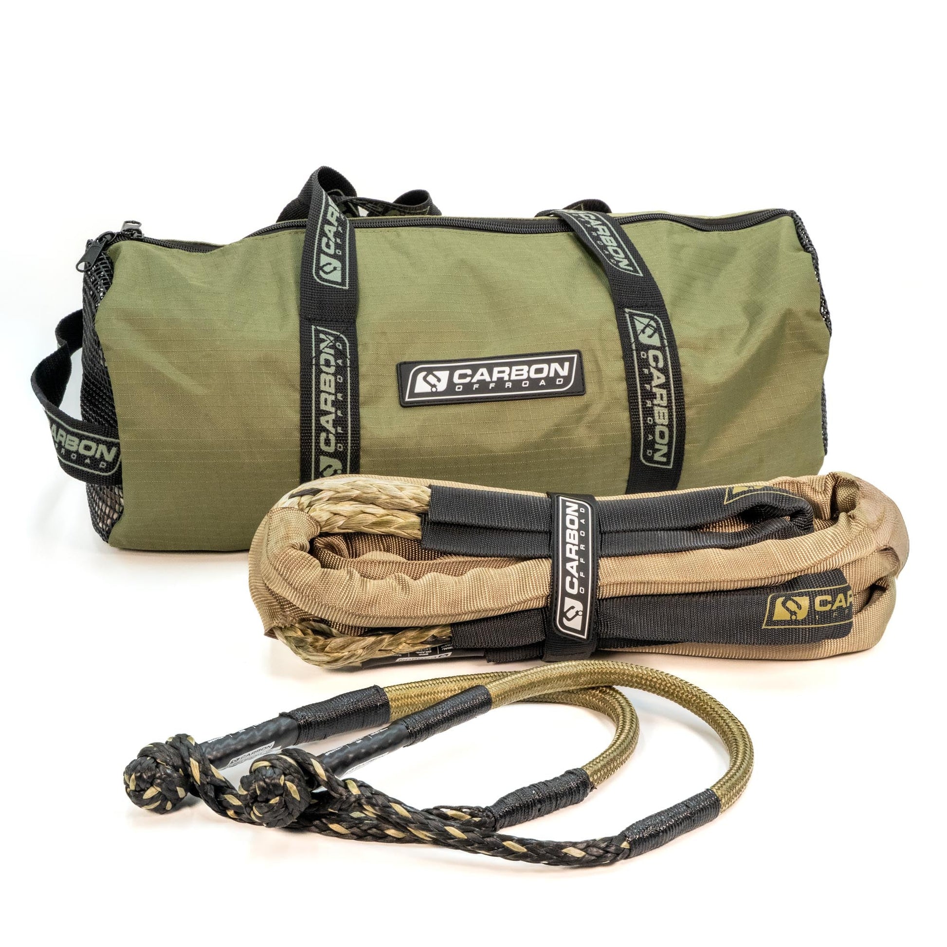 Recovery rope and soft shackle kit TAC Small Vehicle All Purpose by Carbon Offroad in olive bag on Tampa Home & Garden Store