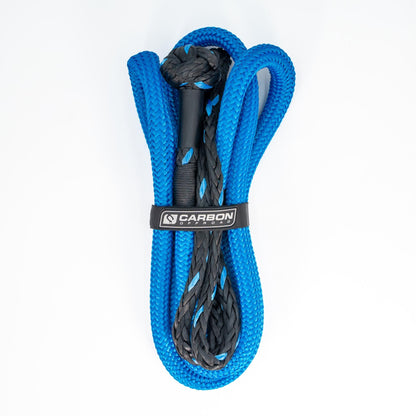 Extra Long 4x4 Soft Shackle blue braided rope with black core Carbon Offroad USA tow strap on Tampa Home & Garden Store