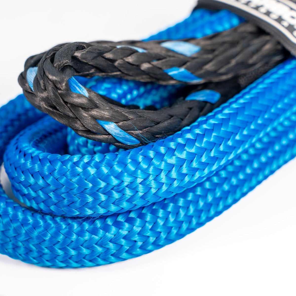 Extra Long 4x4 Soft Shackle, blue tow strap with black braided loop Carbon Offroad USA on Tampa Home & Garden Store